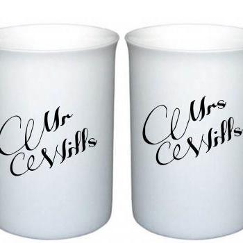 Mr & Mrs Bone China Mugs - FREE POSTAGE IN THE UK